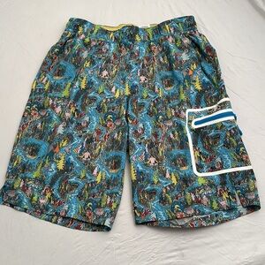 Bonobos Fielder multicolor lined swim trunks with zip pocket